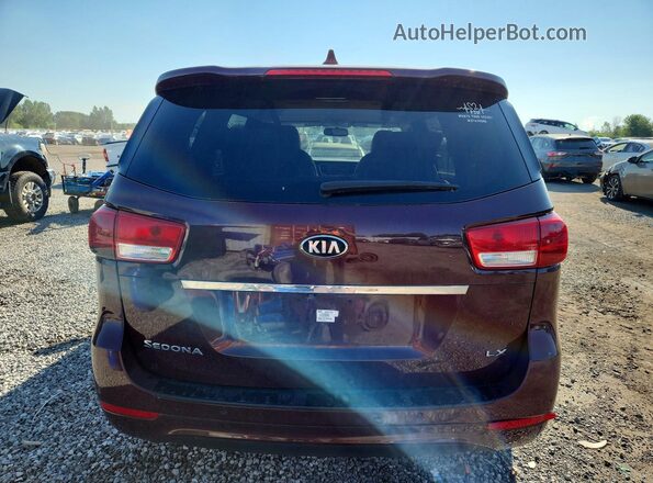KNDMB5C17H6341353 2017 KIA SEDONA Burgundy Rear view