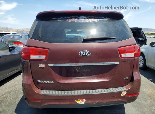 KNDMB5C17J6397394 2018 KIA SEDONA Burgundy Widok z tyłu