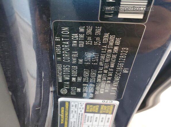 KNDMB5C18G6128023 2016 KIA SEDONA Blue Vista del compartimento del motor