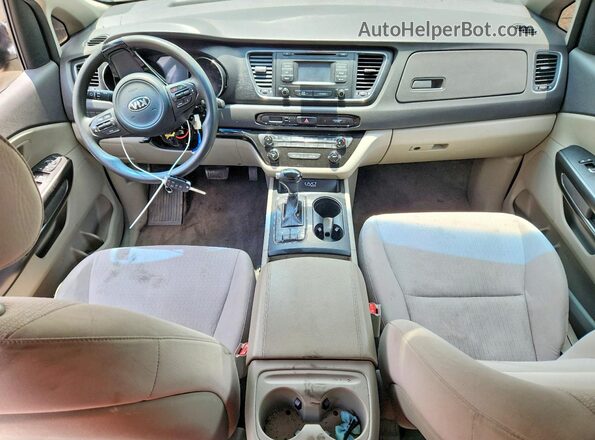 KNDMB5C18G6165346 2016 KIA SEDONA Gray წინა პანელის ხედი