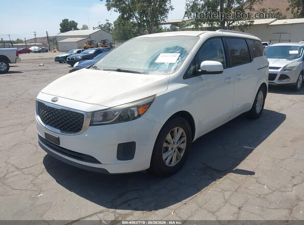 KNDMB5C18G6183300 2016 KIA SEDONA White წინა მარცხენა ხედი სამი მეოთხედიდან
