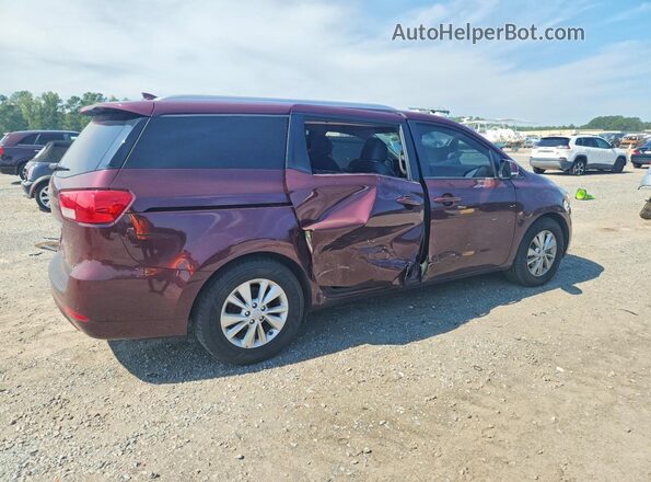 KNDMB5C18H6327588 2017 KIA SEDONA Maroon Trasero derecho