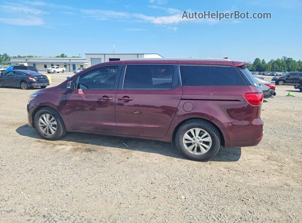 KNDMB5C18H6327588 2017 KIA SEDONA Maroon Trasero izquierdo