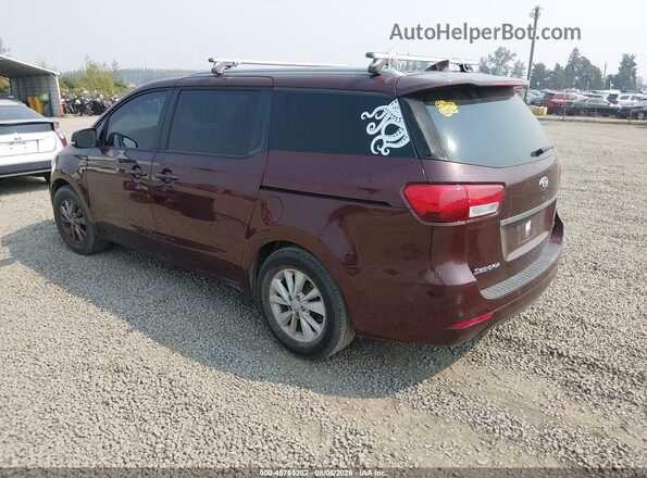 KNDMB5C19G6095193 2016 KIA SEDONA Red Tył lewy