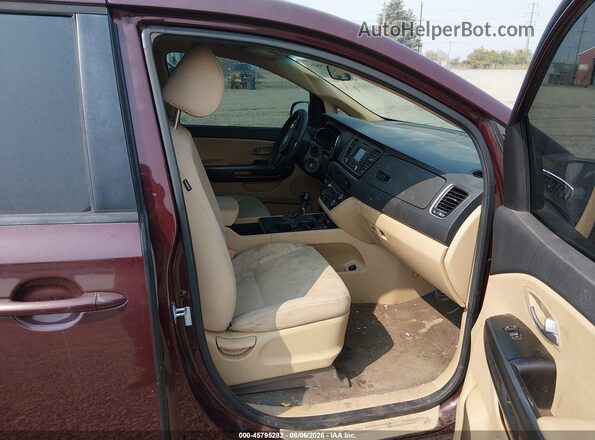 KNDMB5C19G6095193 2016 KIA SEDONA Red Widok wnętrza z przodu