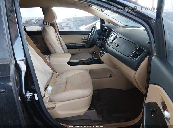KNDMB5C19G6134266 2016 KIA SEDONA Black წინა სალონის ხედი