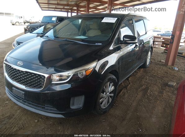 KNDMB5C19G6134266 2016 KIA SEDONA Black წინა მარცხენა ხედი სამი მეოთხედიდან