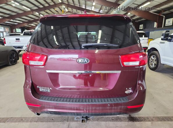 KNDMB5C19H6333335 2017 KIA SEDONA Maroon Вид ззаду