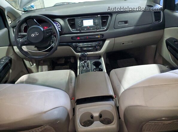 KNDMB5C1XG6185839 2016 KIA SEDONA Gray წინა პანელის ხედი