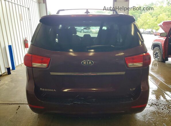 KNDMB5C1XG6199112 2016 KIA SEDONA Burgundy Widok z tyłu