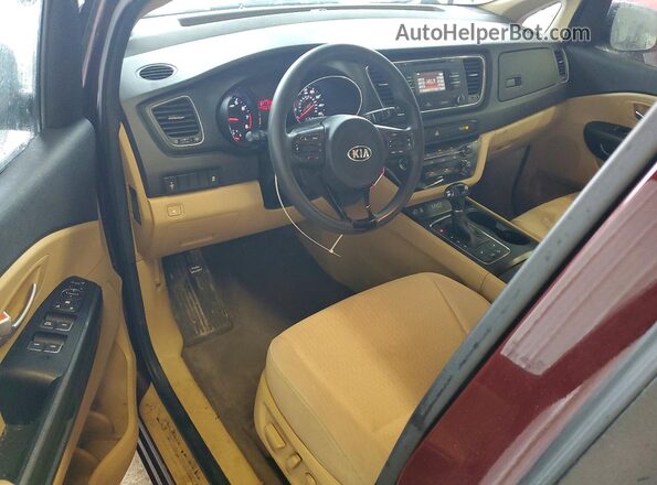 KNDMB5C1XG6199112 2016 KIA SEDONA Burgundy Widok deski rozdzielczej