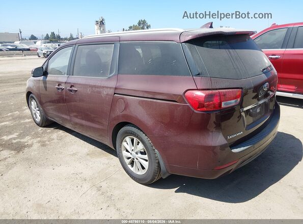 KNDMB5C1XG6210156 2016 KIA SEDONA Бордовый Задняя левая четверть