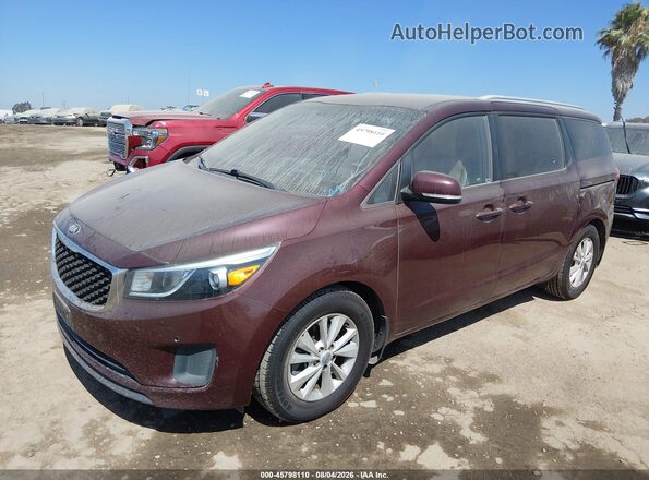 KNDMB5C1XG6210156 2016 KIA SEDONA Бордовый Передняя левая четверть