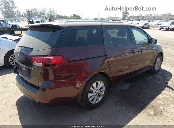 KNDMB5C1XG6210156 2016 KIA SEDONA Бордовый Задняя правая четверть