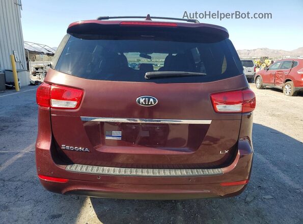 KNDMB5C1XH6321033 2017 KIA SEDONA Burgundy Rear view