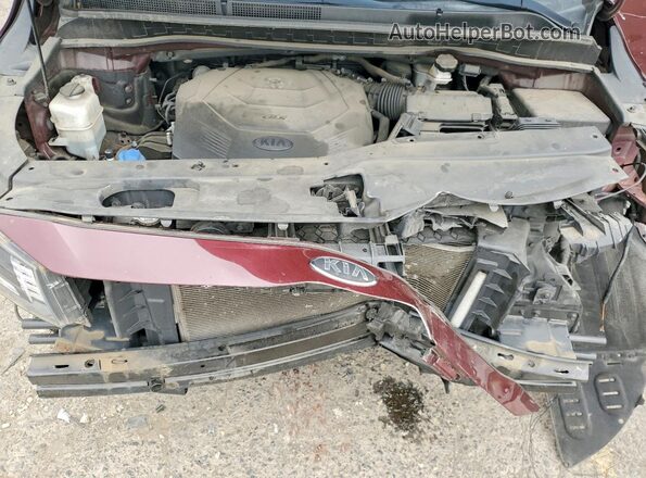 KNDMB5C1XK6535463 2019 KIA SEDONA Maroon Շարժիչի բաժամունքի տեսք