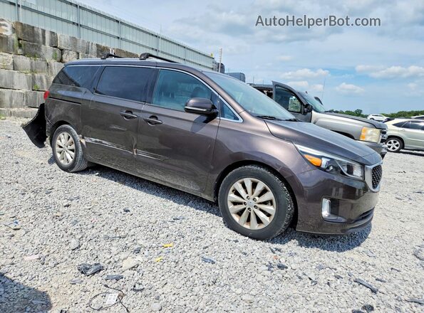 KNDMC5C11G6137501 2016 KIA SEDONA Brown Передня права чверть