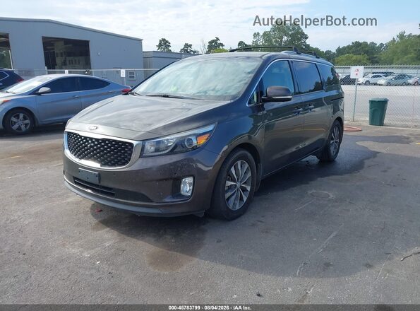 KNDMC5C13G6147480 2016 KIA SEDONA Brown Առջևի ձախ երեք քառորդ տեսարան