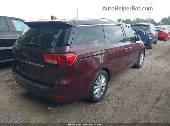 KNDMC5C14G6128680 2016 KIA SEDONA Maroon Задня права чверть
