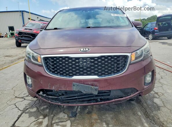 KNDMC5C14G6180939 2016 KIA SEDONA Burgundy Вид спереду