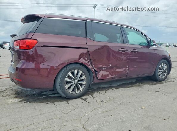 KNDMC5C14G6180939 2016 KIA SEDONA Burgundy Задня права чверть