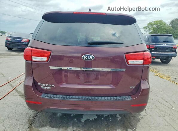 KNDMC5C14G6180939 2016 KIA SEDONA Burgundy Вид ззаду