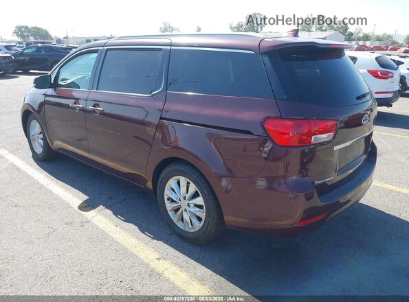KNDMC5C1XJ6399282 2018 KIA SEDONA Темно-бордовый Задняя левая четверть