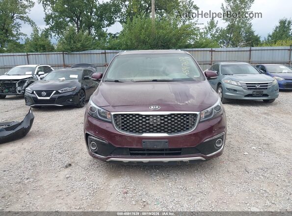 KNDME5C10H6271962 2017 KIA SEDONA Burgundy ხელსაწყოთა პანელის ხედი