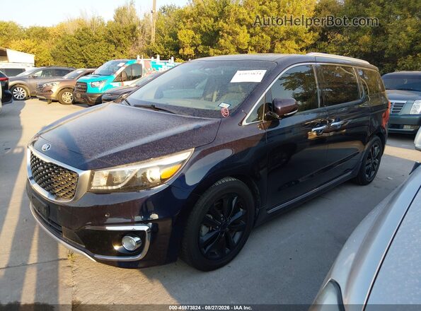KNDME5C14J6376431 2018 KIA SEDONA Blue Przód lewy