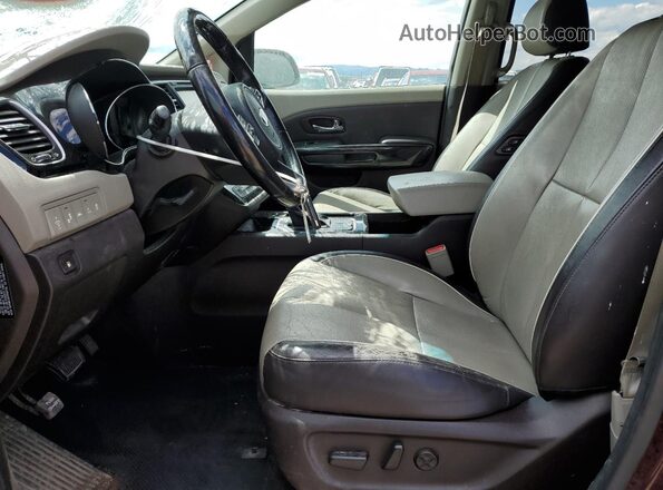 KNDME5C14J6400694 2018 KIA SEDONA Burgundy Widok wnętrza z przodu