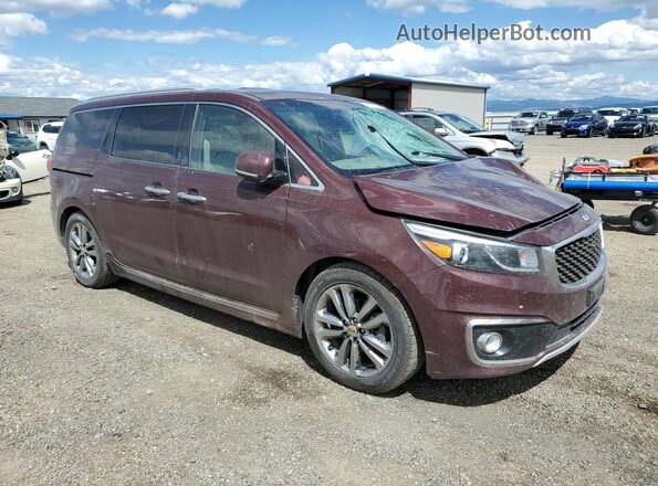 KNDME5C14J6400694 2018 KIA SEDONA Burgundy Przód prawy