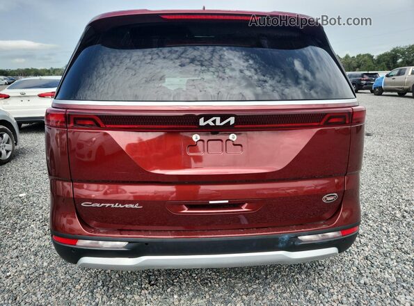 KNDNB4H35N6132505 2022 KIA CARNIVAL Бордовый Вид сзади