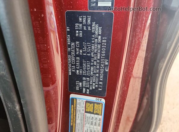 KNDNB5K35T6601281 2026 KIA CARNIVAL Burgundy სალონის 360-გრადუსიანი ხედი