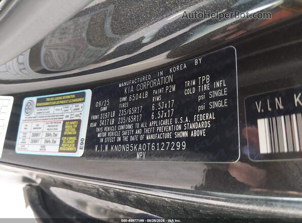 KNDNB5KA0T6127299 2026 KIA CARNIVAL MPV HYBRID Black Vista del compartimento del motor