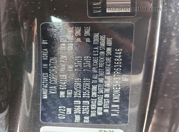 KNDNE5H37R6368446 2024 KIA CARNIVAL Угольный Вид наклейки с VIN-кодом
