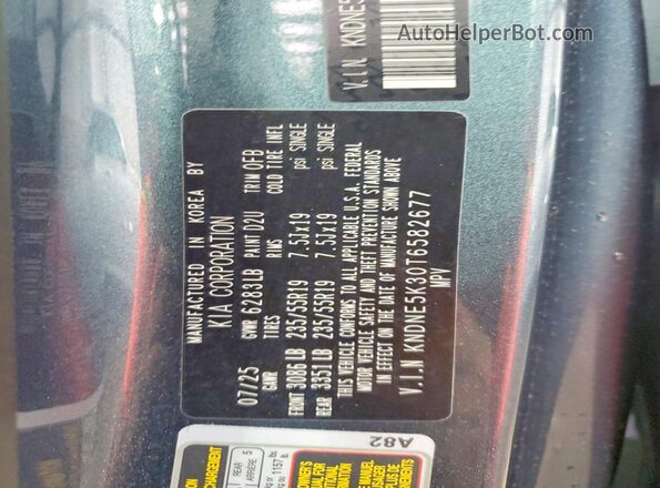 KNDNE5K30T6582677 2026 KIA CARNIVAL Синий Вид наклейки с VIN-кодом