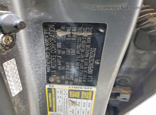 KNDPB3AC1G7832502 2016 KIA SPORTAGE Gray სალონის 360-გრადუსიანი ხედი