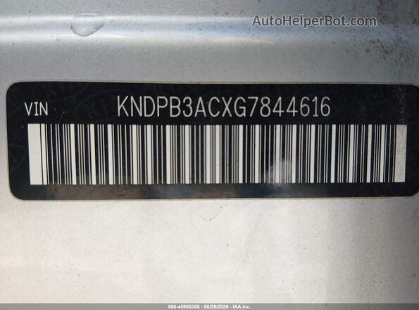 KNDPB3ACXG7844616 2016 KIA SPORTAGE Silver Vista del compartimento del motor