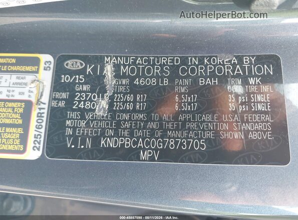 KNDPBCAC0G7873705 2016 KIA SPORTAGE Blue Widok komory silnika