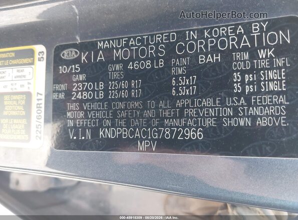 KNDPBCAC1G7872966 2016 KIA SPORTAGE Blue Շարժիչի բաժամունքի տեսք