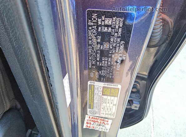 KNDPM3AC0L7639679 2020 KIA SPORTAGE Blue VIN sticker view