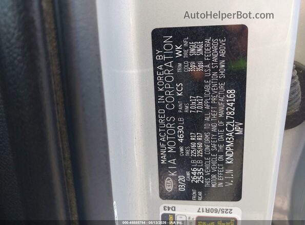 KNDPM3AC2L7824168 2020 KIA SPORTAGE Silver Vista del compartimento del motor