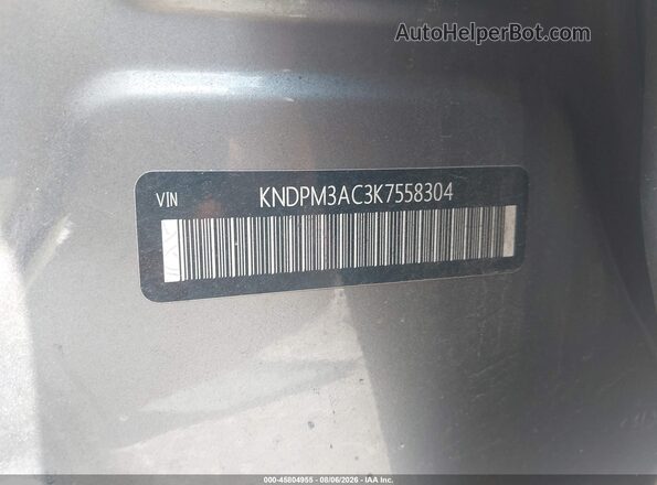 KNDPM3AC3K7558304 2019 KIA SPORTAGE Gray ძრავის განყოფილების ხედი