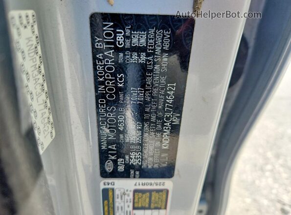 KNDPM3AC3L7746421 2020 KIA SPORTAGE Серебряный Вид наклейки с VIN-кодом