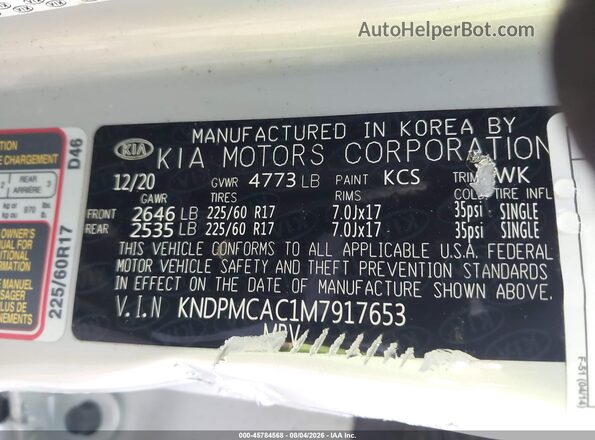 KNDPMCAC1M7917653 2021 KIA SPORTAGE Silver Vista del compartimento del motor