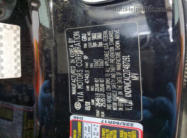 KNDPMCAC2J7487191 2018 KIA SPORTAGE Black VIN sticker view