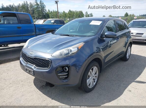 KNDPMCAC3H7202718 2017 KIA SPORTAGE Blue წინა მარცხენა ხედი სამი მეოთხედიდან