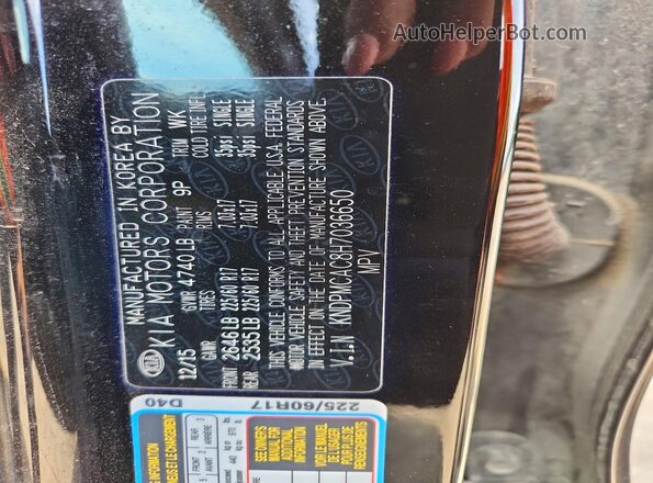 KNDPMCAC8H7036650 2017 KIA SPORTAGE Black VIN sticker view