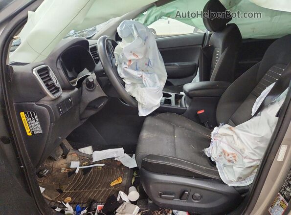 KNDPMCAC8K7624605 2019 KIA SPORTAGE Gray წინა სალონის ხედი