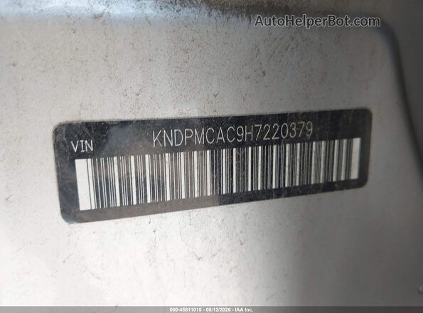 KNDPMCAC9H7220379 2017 KIA SPORTAGE Silver Շարժիչի բաժամունքի տեսք